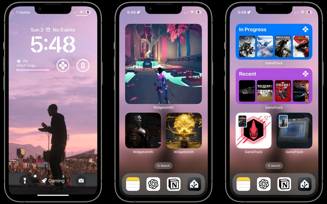 Screenshot of homescreens