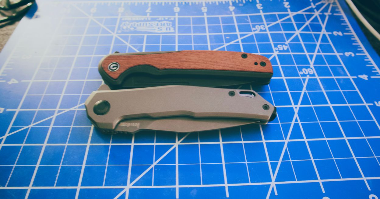 CIVIVI Voltaic and Kershaw Helitack closed side by side comparison